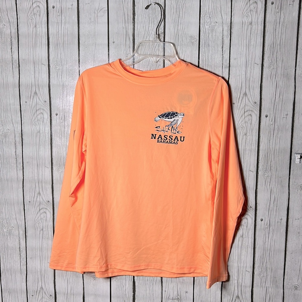 Ingear upf 50+ salt life Nassau Bahamas orange long sleeve shirt size Medium